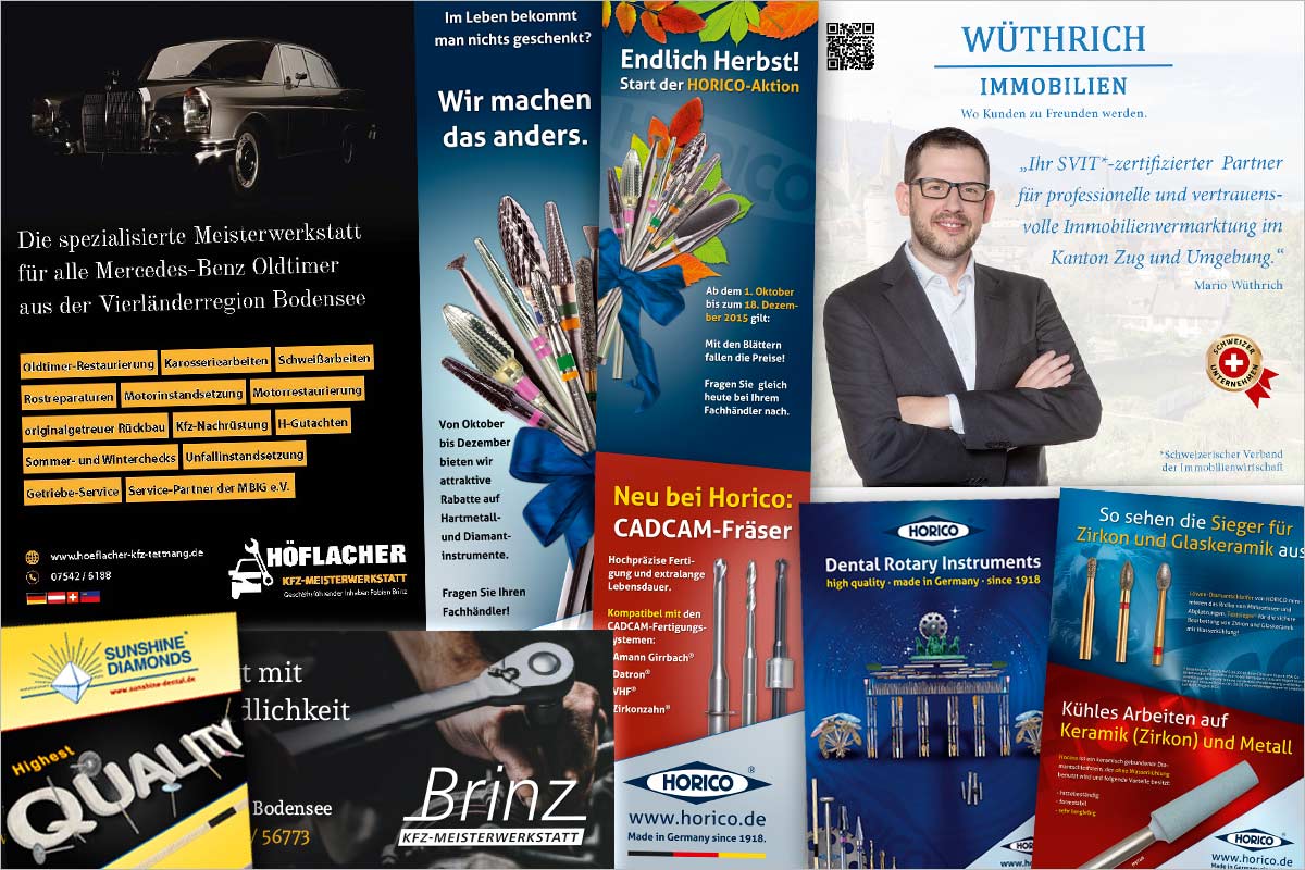 Print-Anzeigen + Werbeanzeigen der Werbeagentur und Kreativagentur für den Kanton Zürich